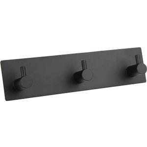 Self Adhesive Towel Hooks for Bathrooms Black Stick on Wall Hooks Bath Adhesive Towel Hanger Peel and Stick Matte Black Shower Hooks for Wall Adhesive Coat Hook for Wall Mount 3 Hooks