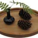 Oval Rustic Wooden Decorative Tray, Serving Tray with Metal Handles, Ottoman Coffee Table Tray, Farmhouse Centerpiece for Kitchen or Living Room (Brown)