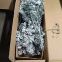 7.5 FT Snow Flocked Christmas Tree, Artificial Holiday Hinged Pine Tree with 1010 Branch Tips, Solid Metal Stand, Premium Xmas Full Fake Tree for Home, Office, Party Decoration