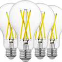 FLSNT 100W Equivalent Dimmable A21 LED Light Bulbs, Efficient 12W, 1600Lumens, 5000K Daylight, CRI90, E26 Medium Base, Clear Glass, 4 Pack