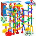 JOYIN 207Pcs Glowing Marble Run, Construction Building Blocks Toys with 5 Glow in The Dark, STEM Toy for Boys and Girls, Educational Toy, Gift for Christmas