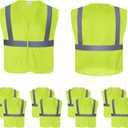 NORTHSKY 10 Pack High Visibility Safety Vest Reflective Lightweight Mesh Vest with Hook and Loop for Men Women (Yellow, L)
