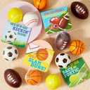JOYIN 30 Packs Valentines Day Gift Card with Sport PU Balls, Mini Sports Ball Sqishy toy Foam for Classroom Exchange Gift for Kids, Holiday Party Favor Toys, Reward Prizes, Stress and Anxiety Relief