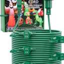 50FT Outdoor Extension Extension Cord for Halloween Christmas Inflatables with Multiple Outlets Green Electrical Cord with Multiple Plugs Outdoor Christmas Blow Up Decorations Light Extension Cords