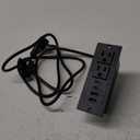 Recessed Power Strip with 30W USB C,Ultra Thin Flat Plug Power Strip,2 Outlets 4 USB Ports,Furniture Flush Mount Desk Outlet,Recessed Outlet for Side Table/Sofa Table,6ft Cord (Black)