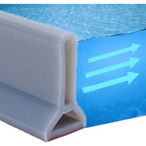 Collapsible Shower Threshold Water Dam Water Barrier for Shower and Retention System and Keeps Water Inside Threshold Dry and Wet Separation Suitable for Bathroom and Kitchen (39Inch, Gray)