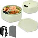 Cordless Electric lunch box, Battery Powered Heated Lunch BoxFood Heate 1L Adjustable heating time Comes three compartments Used for trucks, camping, offices
