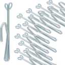 64 Pcs 3 Inch Drapery Hooks, Metal Curtain Pins Slip on Drapery Hooks Pleat Hooks for Drapes, Window Curtain, Door Curtain (Silver)