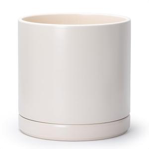D'vine Dev 12 Inch Ceramic Planter Pot, Oatmeal, 94-O-F-8
