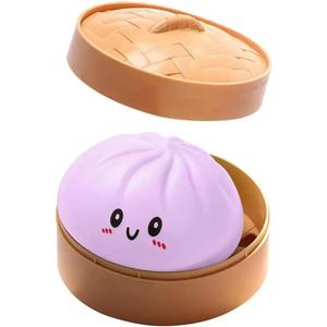 Dumpling Squishy Mystery Dumpling Squishy Stress Balls Fidget Sensory Toy Soft Squeeze Decompression Dough (Purple)