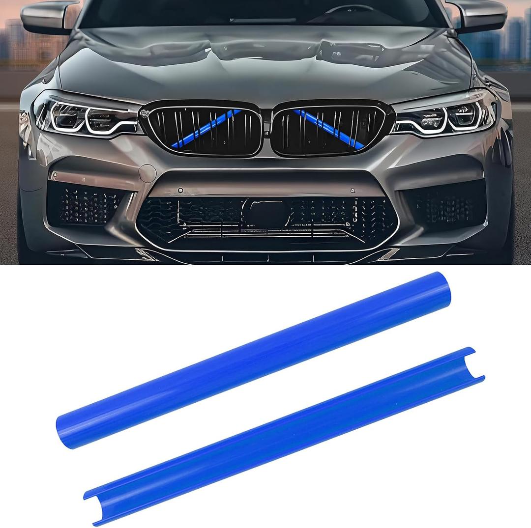 Compatible with BMW Grill Inserts Trims F90 F30 G30 F20 F22 F32 G32 G11 G12 M5 For 1 2 3 4 5 6 7 Series Compatible with BMW V Brace Wrap Covers Blue Grill Stripes Wrap Accessories