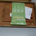 Bamboo Cutting Board for Kitchen, 3-Piece Set with Juice Grooves, Side Handles & Non-Slip Mats  Durable Bamboo Chopping Board for Meat, Vegetables and Fruits (Carbonized brown)