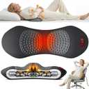 3-in-1 Lower Back Massager, Triple Fusion Design with Heat, Vibration & Stretch Function, Ergonomic Lumbar Support Pillow with Memory Foam Back Cushion for Bed, Office Chair & Car