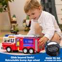 JOYIN LED Fire Truck Toy for Toddlers - LED Projections & Sirens, Bump and Go Fire Engine Trucks with Mode Switch & Volume Control, Kids Firetruck, Boy Toys, Christmas Birthday Gifts for Grandkids