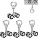4 Wheel Trolley Assembly Rollers, Silent Strut Trolley, Solid Steel, M10 Bolt, Lifting Eye Nuts, 1-5/8" Wide Strut Channel (4pc)