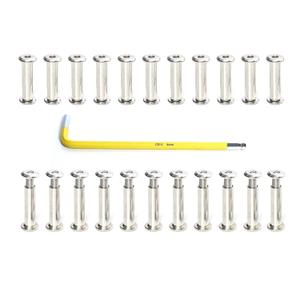 22Pcs Socket Head Screws, Chicago Screws with Hex Spanner, Fasteners for Furniture Chair Desk (22, M6*30mm)