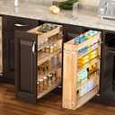 OCG 4-Tier Pull Out Kitchen Cabinet Spice Rack Holder Shelves (5" W x 22" D), spice organization for cabinet Storage Organization, pull out spice racks for inside cabinets