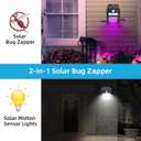 4 Pack of Solar Bug Zapper Outdoor & Mosquito Light - 1000V Electric Bug Trap, Solar-Powered Fly Killer with Motion Sensor, Waterproof & Cordless
