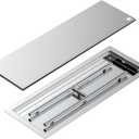 Skyflame Rectangular Stainless Steel Drop-in Fire Pit Pan and Burner with Burner Cover, 30 by 10 Inch Burning Area