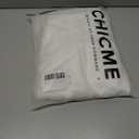 CHICME Womens Textured Two Piece Outfit Set Elegant Button Down Long Sleeve Shirt and Loose Wide Leg Pants Set (White, M)