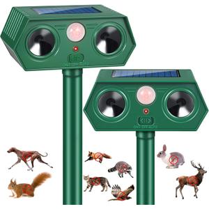 2026 Sonic Fortress Pro Deer Repellent Solar Ultrasonic Animal Deterrent Devices Outdoor Squirrel Repellent Cat Deterrent with IP65 Motion Sensor to Scare Raccoon Rabbit Dog Skunk for Garden (2)