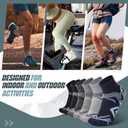 ANTSANG 6 Pairs Merino Wool Quarter Ankle Hiking Running Socks Compression Thermal Thick Cushion Socks for Women Men (Gray, L)
