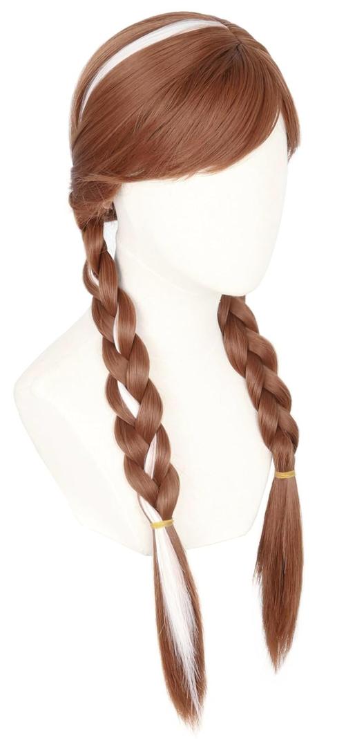 Topcosplay Women or Girls Wig Halloween Costume Cosplay Wigs Brwon Long Braids Wig (Brown)