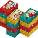 easykart labels 12 PCs Christmas Bakery Cookie Gift Box (8.75" x 5.75" x 2.75") in 3 Designs, Colorful Patterns with Window for Pastries, Cupcakes, Cookies, Brownies, Donuts, and Gift-Giving (Assorted Colors)