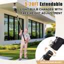 GADFISH 26FT Reach Light Bulb Changer for High Ceilings, 5-20FT Extension Pole, High Ceiling Light Bulb Changer Pole with Baskets and Suction Cup for High Ceilings and Recessed Lights