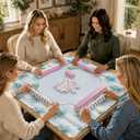 Blue Coastal Palm Tree Mahjong Mat 31.5" x 31.5"