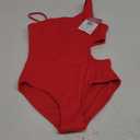 Kanu Surf Girls' Cori Beach Sport One Shoulder Side Cut UPF 50 1pc Swimsuit Size 14