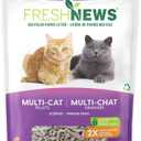 Fresh News Recycled Paper Multi-Cat Pellet Non-Clumping Paper Cat Litter, 25 Pound, 2X Odor Control, Made in USA
