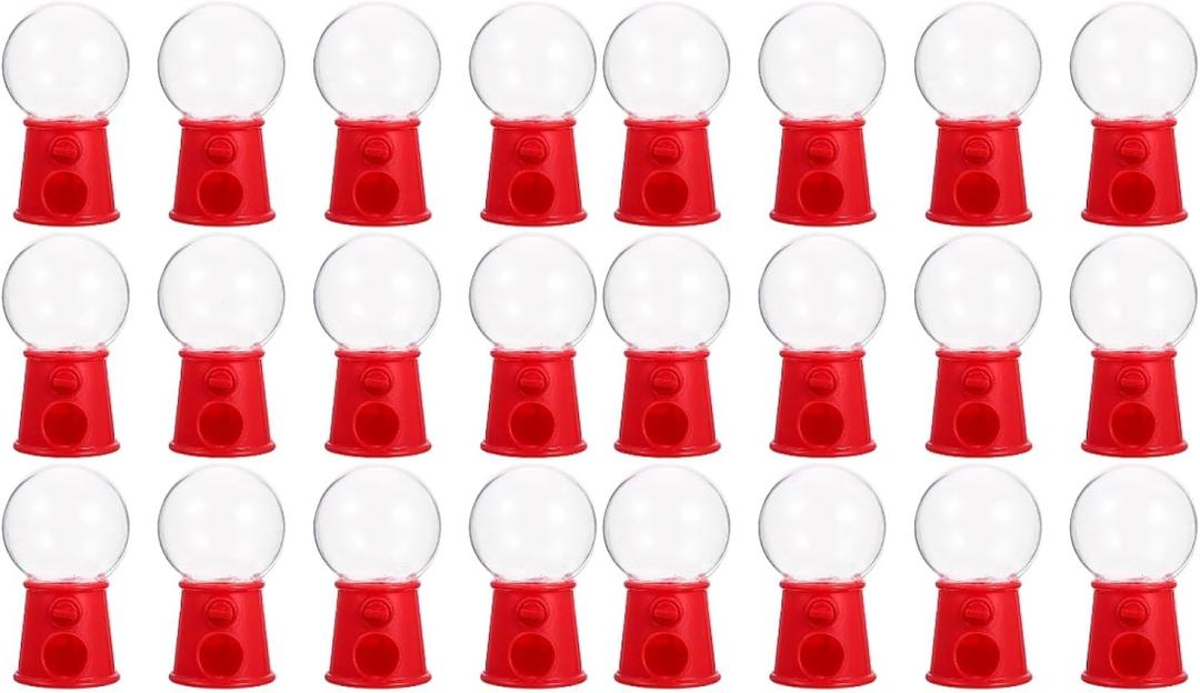Amosfun Mini Gumball Machine Candy Dispenser 24Pcs Plastic Twist Vending Machines for Party Favors Easter Decorations 2.79 X 2.75 X 1.37 Inches
