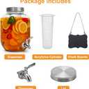 1 Gallon Glass Beverage Dispenser with Lid, Stainless Steel Spigot, Glass Drink Dispensers for Parties, Lemonade Dispenser With Ice Cylinder for Weddings, Party,Sun Tea Jar, Water Juice Dispensers