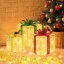 Attmu Set of 3 Christmas Lighted Gift Boxes