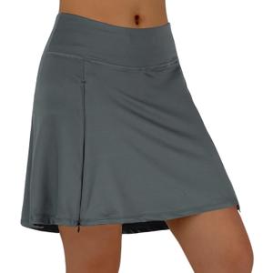 beroy Women Quick Dry and Breathable Cycling Skirt Shorts, Bike Skorts Pantskirt with 3D Padded (3X-Large, Grey/Pink)