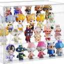 Lamu 4 Layer Clear Acrylic Display Case for Collectibles, Action Figurine Cabinet Box with 3 Movable Plate, Stackable Hobby Display Showcase Shelf with Magnetic Door, 2 Pack