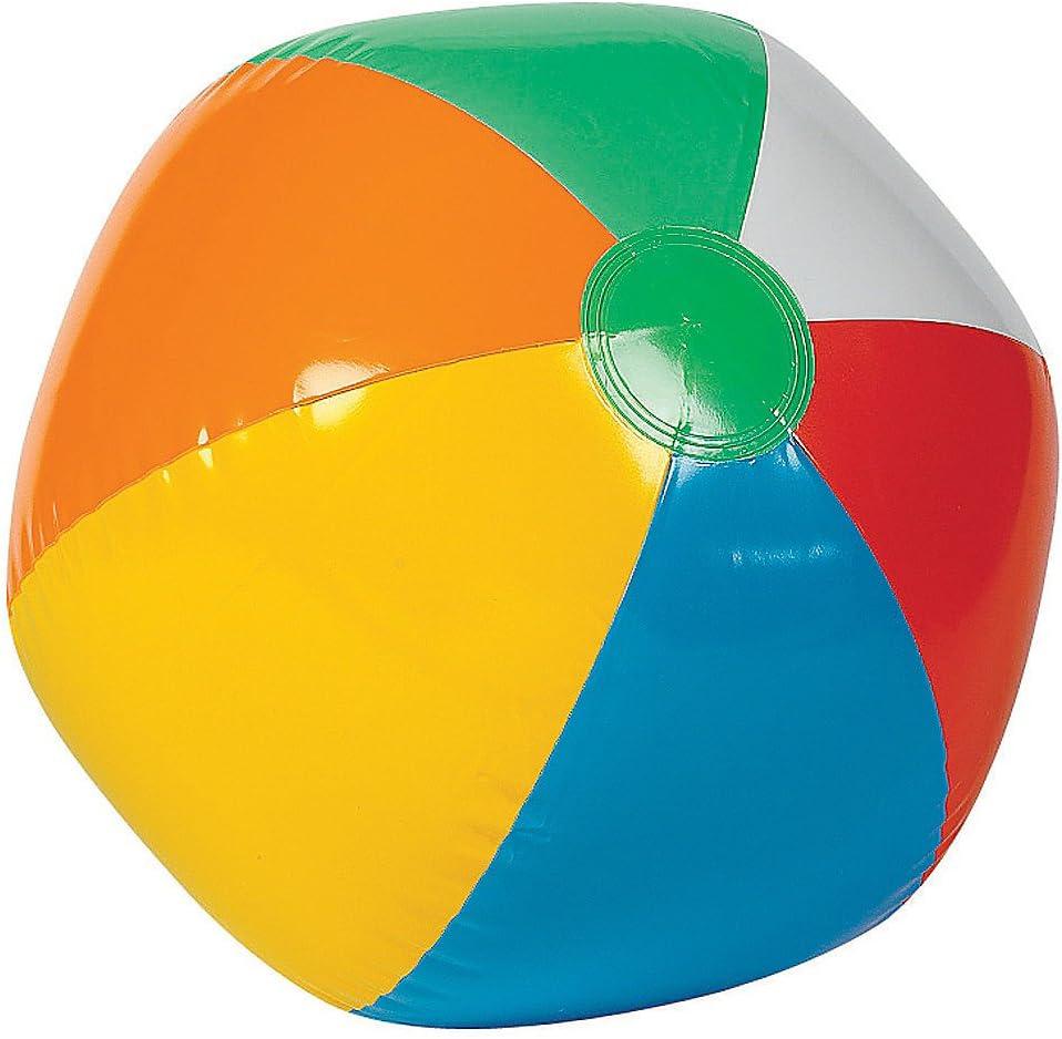 Rhode Island Novelty Inflatable 12 Inch Multicolored Beach Balls, Set of 12