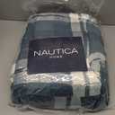 Nautica - King Size Comforter Set, Reversible Bedding with Matching Shams, Stylish Plaid Home Decor (Crossview Navy, King)