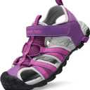 DREAM PAIRS Boys Girls Outdoor Summer Sport Athletic Sandals for Little/Big Kid (Purple/Fuchsia/Light/Grey, 11)