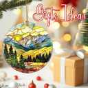 Christmas Ornaments, 2.8 Inch Ceramic Hanging Ornament, Christmas Tree Ornaments, Xmas Decorations, Holiday Decorations, Holiday Party Gifts, and Xmas Gift Ideas - Mountain Range
