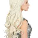 Blonde Wigs for Women Long Curly Wave Braid Queen Wig Fairy Elf Wigs for Cosplay Halloween Costume Wig