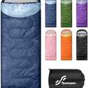 Sportneer Sleeping Bags for Adults, Warm & Cold Weather Sleeping Bag for Adults Kids Boys Girls - Lightweight Compact Camping Gear Equipment, Traveling, Backpacking, Hiking (87"x30", Dark Blue + Light Blue)