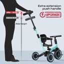 newyoo Tricycles for 1-3 Year Olds, Toddler Bike, Birthday Gift and Toy for Boys and Girls, Toddler Tricycle with Parent Push Handle, Trike with Backrest and Safety Belt, Blue, TR007