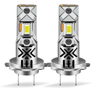 H7 Light Bulb, 30000LM 600% Super Bright 6500K Xenon White 1:1 Size Bulbs, Wireless Lights Plug and Play with Fan, Pack of 2