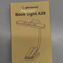 Glocusent 26 LED Book Light, 1200 mAh 90 Hrs Lasting Rechargeable Reading Light, 5 Amber Colors & Stepless Dimming Book Reading Light - Portable Clip on Light for Book Lovers Kids (White)