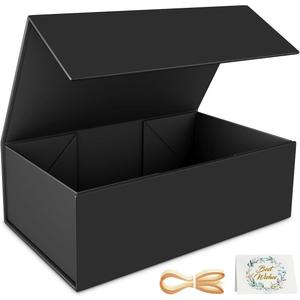 Black Gift Box, 9.5x6x3'' Gift Boxes with Lids for Presents
Magnetic Closure, Collapsible Groomsmen Proposal Box for Birthday, Christmas, Graduation, Gift Packging Contains Ribbon, Card