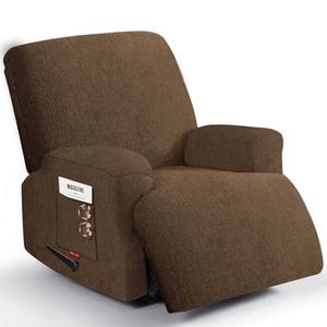 Jcones Oversized 3 Pieces Stretch Recliner Chair Covers - Plush Fabric Slipcovers & Durable Furniture Protectors with Elastic Bottom for Kids and Pets (1 XL Seater, Chocolate)