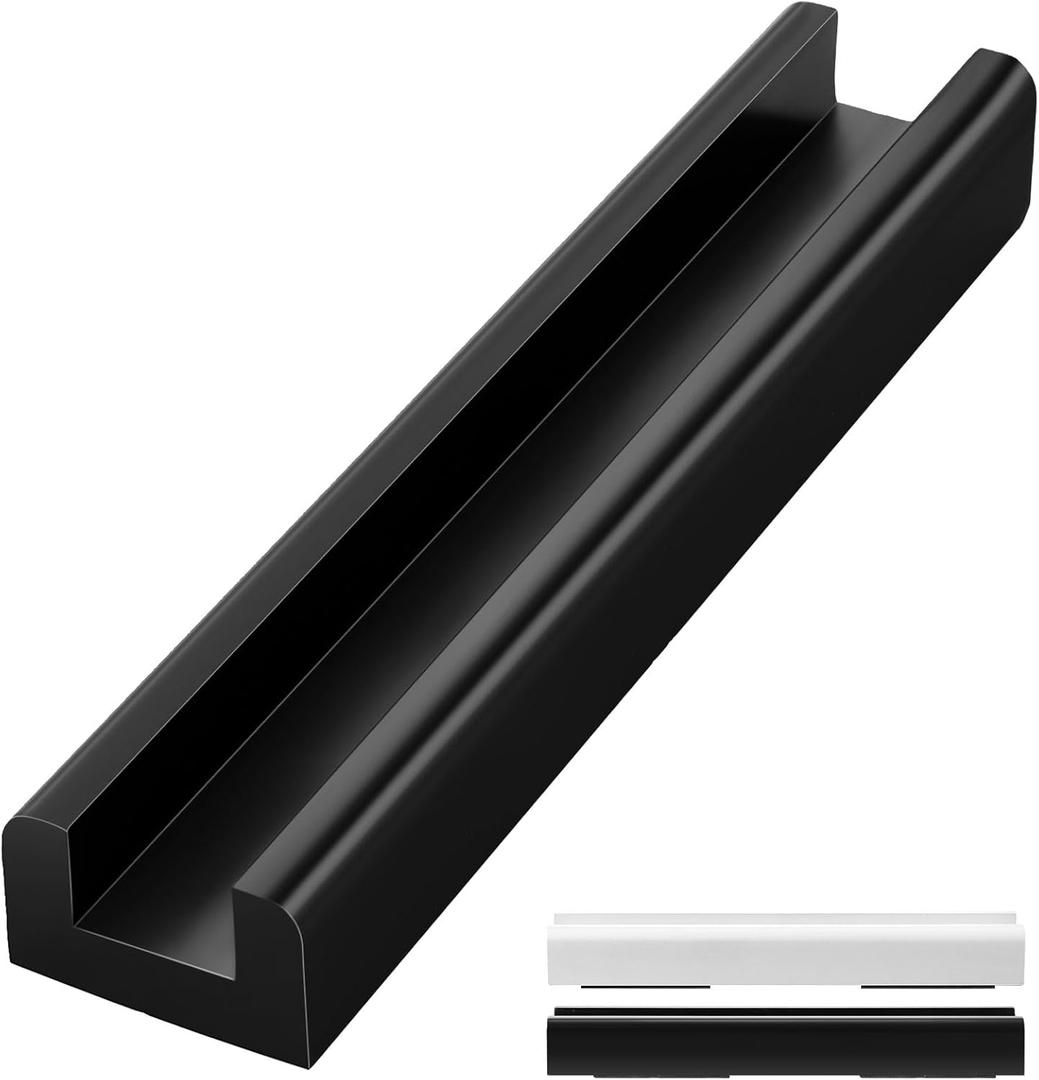 Colingmill 1 Pcs Wooden Floor Mirror Stand Anti Slip Base for Full Length Mirrors Stable Support Holder Bracket with Enlarged Non Slip Pads for Home Mirror Frames (14 x 2.7 x 1.7 Inches,Black)