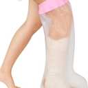 mosago Waterproof Cast Covers for Shower Leg, Soft Comfortable full Leg Protector for Shower Adult, Keep Wound/Bandage Dry Bath, Broken Legs/Knee/Foot/Ankle, Reusable Wound Care Supplies (Pink)